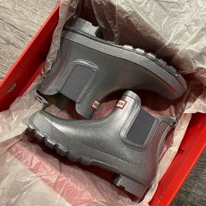 Sparkly grey Hunter Rainboots